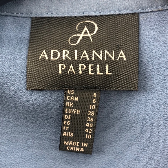 Adrianna Papell Ruffle Front Sleeveless Blue Dress - Picture 5 of 9